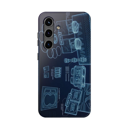 Blueprint Tech Phone Case — Engineering X-Ray Smartphone Cover