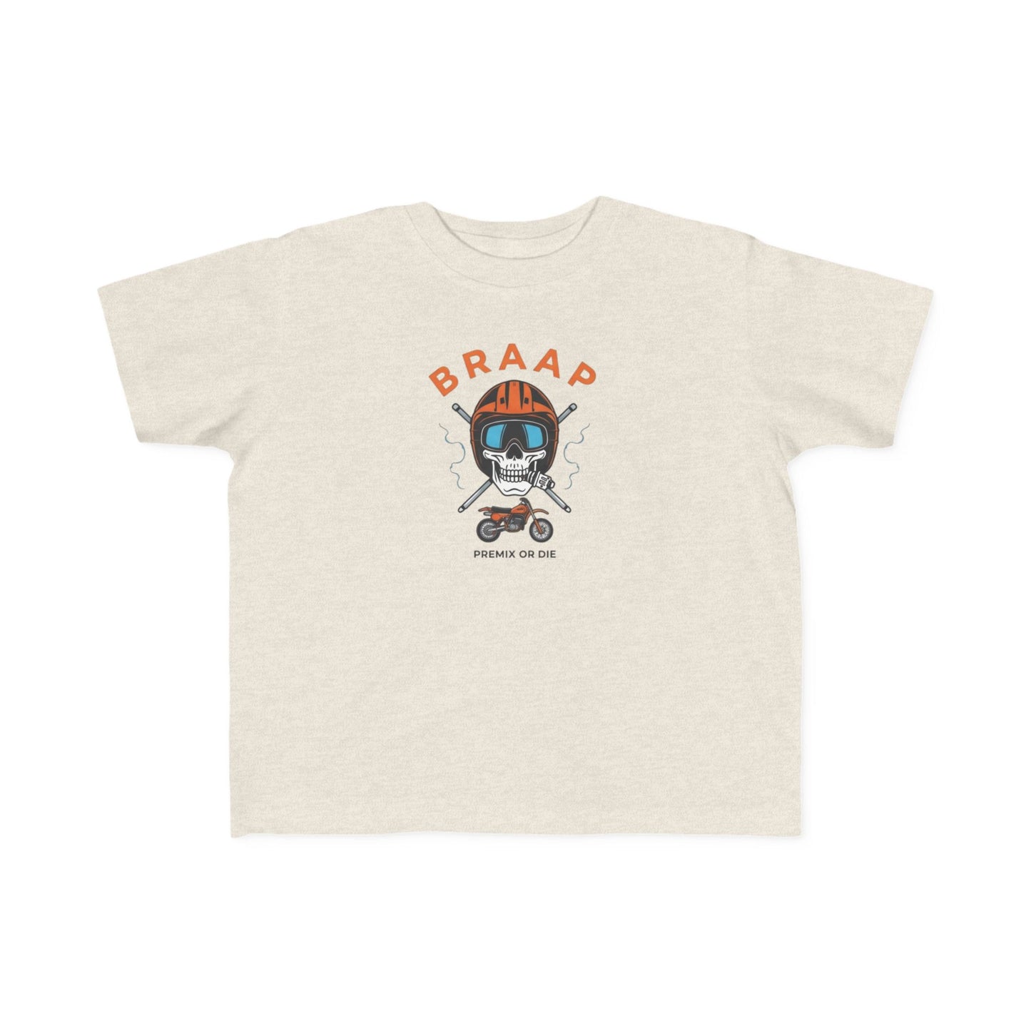 Toddler Tee - 'BRAAP' Dirt Bike Helmet Motorcycle Graphic Shirt