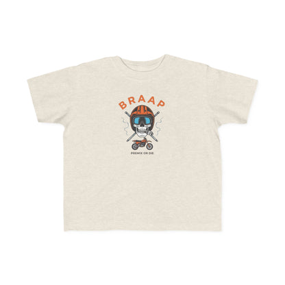 Toddler Tee - 'BRAAP' Dirt Bike Helmet Motorcycle Graphic Shirt