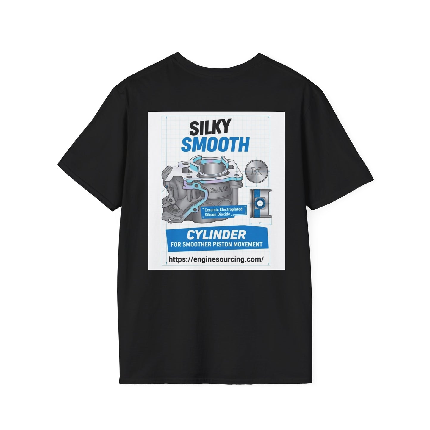 Silky Smooth Cylinder T-Shirt — Engine Parts Graphic Tee
