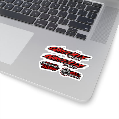 Grizzly 700 ATV Performance Kiss-Cut Sticker Sheet Color in Red