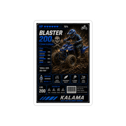Blaster 200 ATV Racing Die-Cut Outdoor Sticker — Waterproof Transparent Racing Graphic