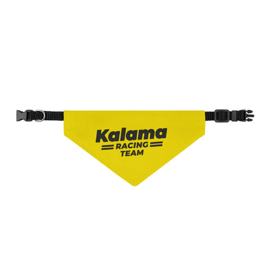 Clip-On Pet Bandana — "Kalama Racing Team" Yellow Dog Collar Accessory
