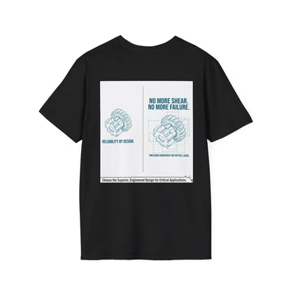 Gear Design T-Shirt — “No More Shear, No More Failure” Engineering Graphic Tee