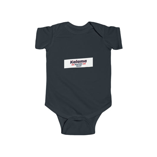 Kalama Racing Team Infant Bodysuit — Minimal Baby Onesie with K Emblem