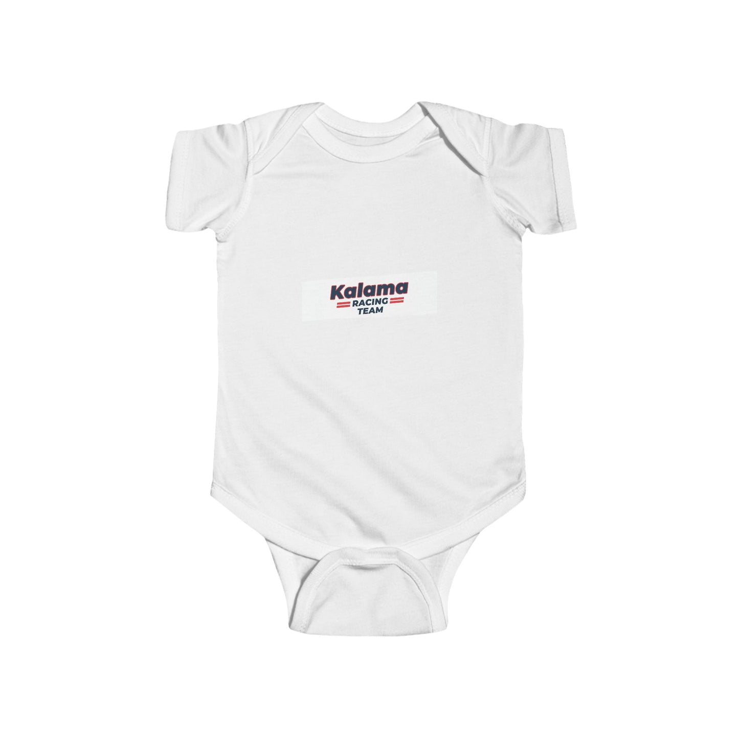 Kalama Racing Team Infant Bodysuit — Minimal Baby Onesie with K Emblem