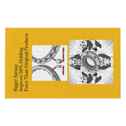 Rally Towel - 'Bigger Sprags Improve 50% Holding Force' Illustrated Panda Design (11x18)