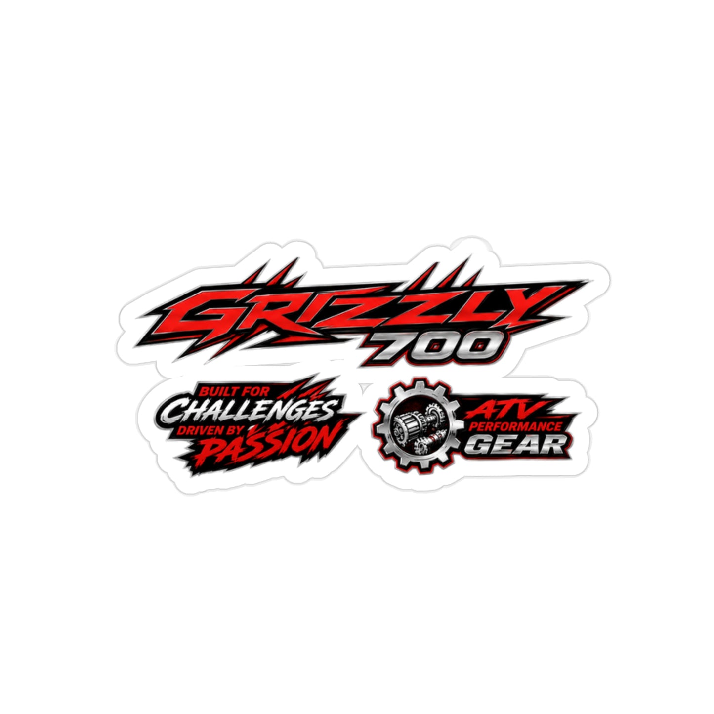 Grizzly 700 ATV Die-Cut Transparent Outdoor Sticker