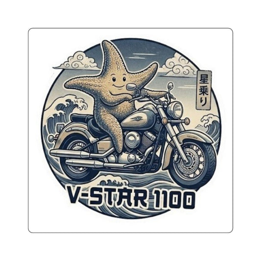 V-Star 1100 Starfish Motorcycle Sticker — Retro Biker Decal
