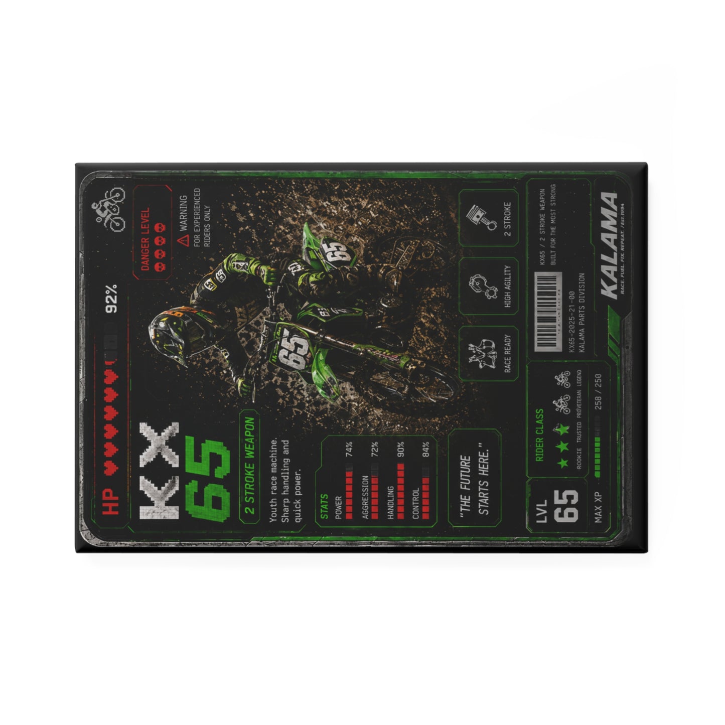 Motocross Racing Card Rectangle Magnet – KX 65 Dirt Bike Design