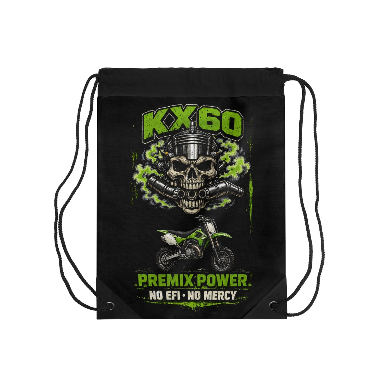 Drawstring Bag — KX60 Skull Dirt Bike 'Premix Power' Gym Sack