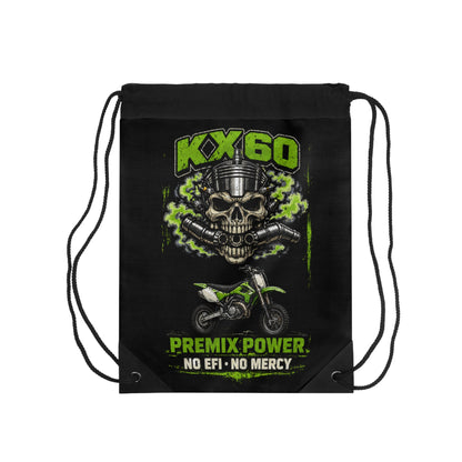 Drawstring Bag — KX60 Skull Dirt Bike 'Premix Power' Gym Sack