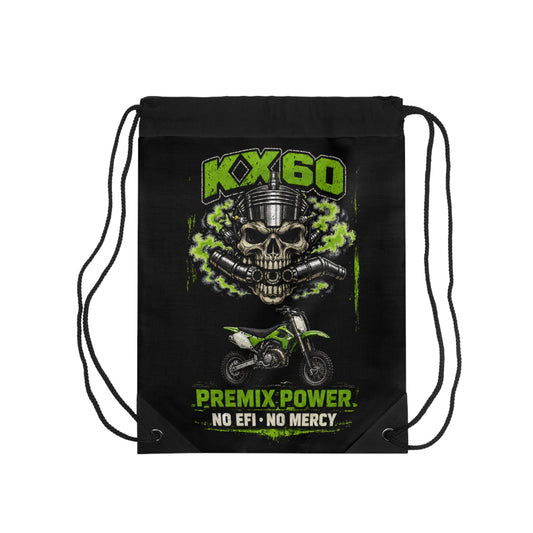 Drawstring Bag — KX60 Skull Dirt Bike 'Premix Power' Gym Sack