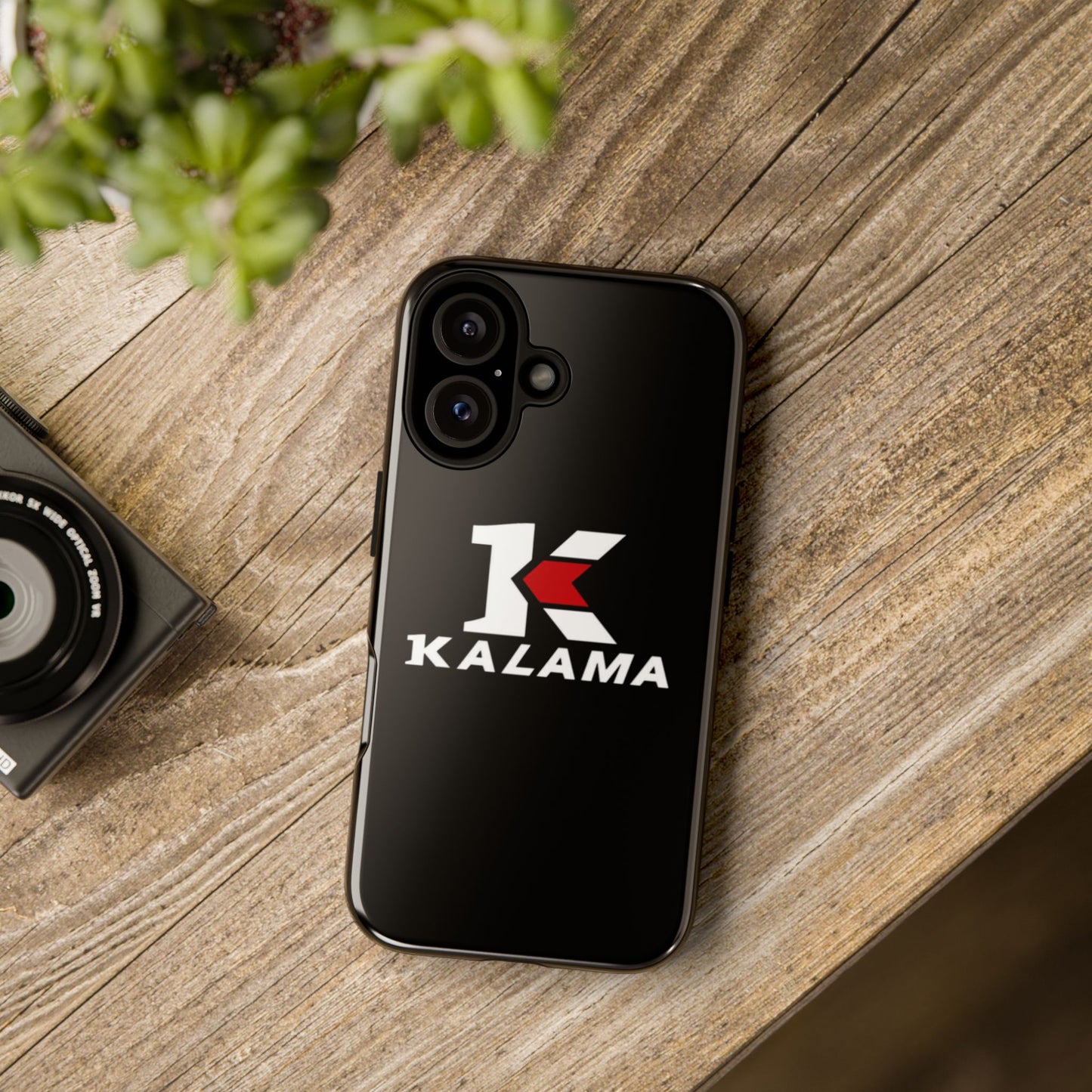 Kalama Logo Tough Phone Case — Glossy Black Protective Case