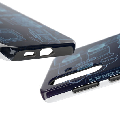 Blueprint Tech Phone Case — Engineering X-Ray Smartphone Cover