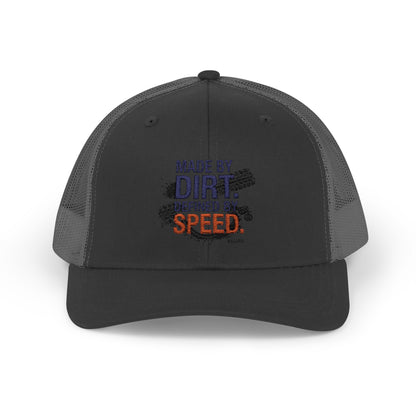 Made By Dirt Defined By Speed Snapback Trucker Cap — Racing Off‑Road Hat for Motorsports Enthusiasts