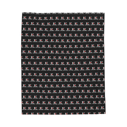 Velveteen Plush Blanket — Cozy Black Patterned Holiday Throw