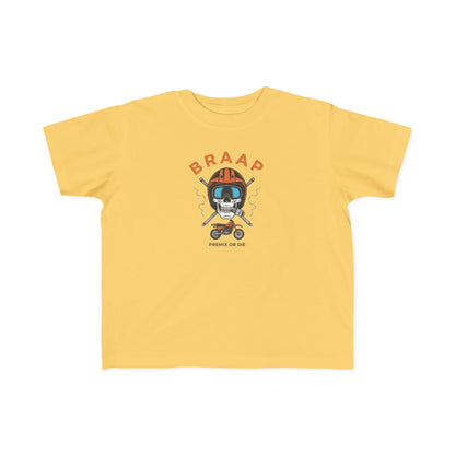 Toddler Tee - 'BRAAP' Dirt Bike Helmet Motorcycle Graphic Shirt