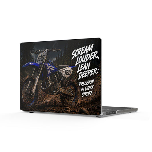 Dirt Bike MacBook Case — “Scream Louder, Lean Deeper” Matte Laptop Cover
