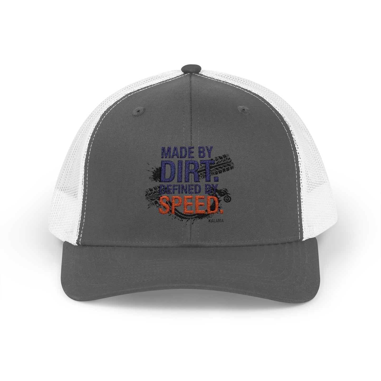 Made By Dirt Defined By Speed Snapback Trucker Cap — Racing Off‑Road Hat for Motorsports Enthusiasts