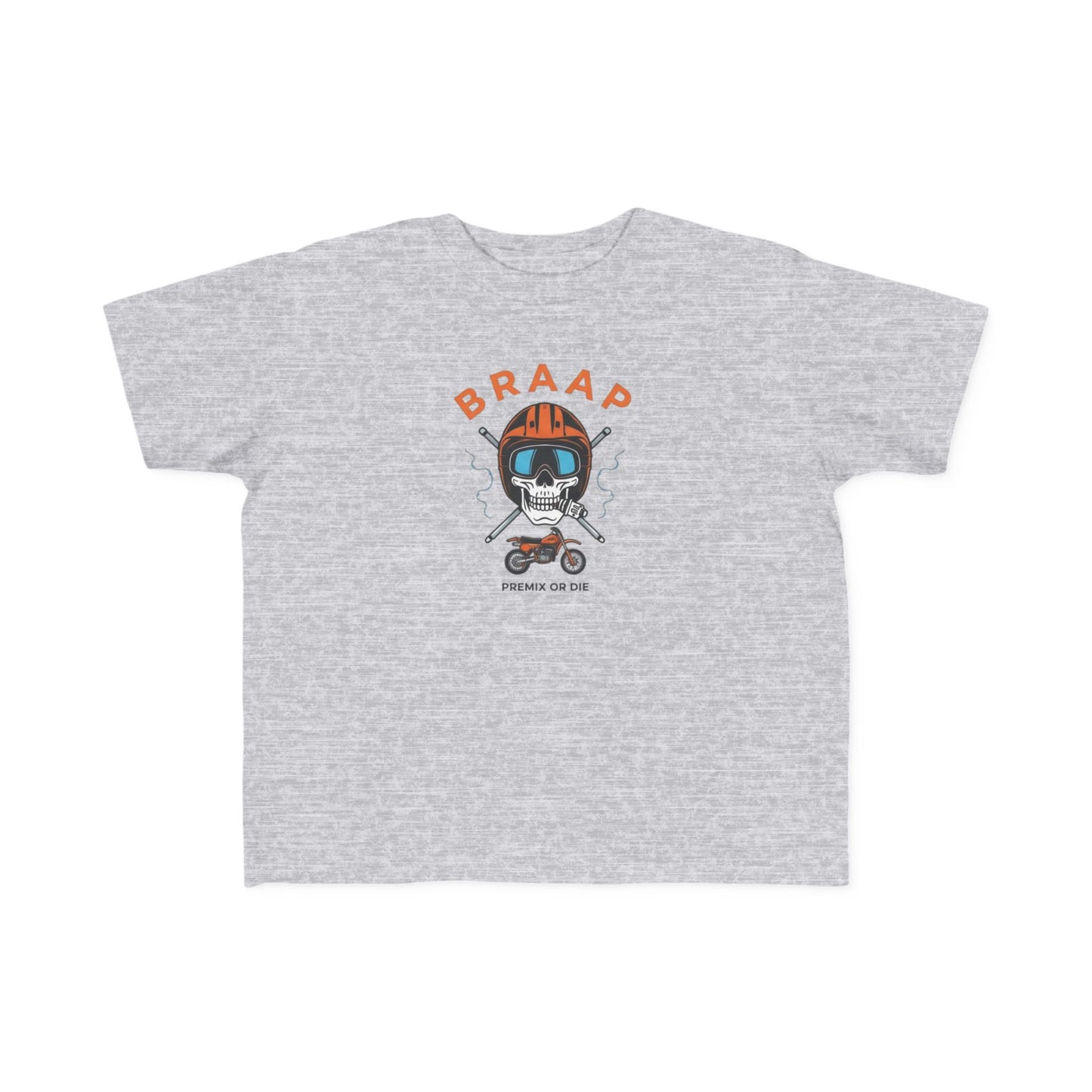 Toddler Tee - 'BRAAP' Dirt Bike Helmet Motorcycle Graphic Shirt