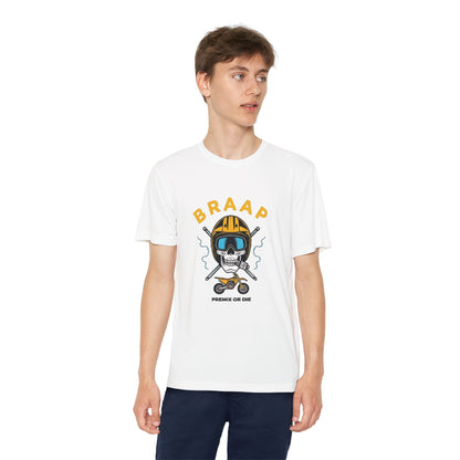 Youth Motocross Tee - "BRAAP" Skull Helmet Racer Shirt