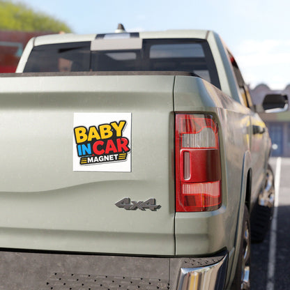 Baby in Car Magnet — Bright Color Safety Sign for Vehicles