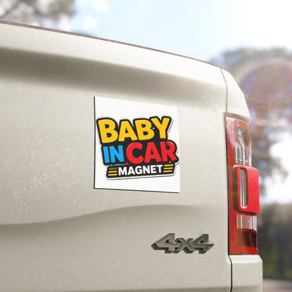Baby in Car Magnet — Bright Color Safety Sign for Vehicles