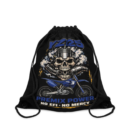 YZ125 Dirt Bike Drawstring Bag – "Premix Power No EFI No Mercy" Skull Moto Gym Sack