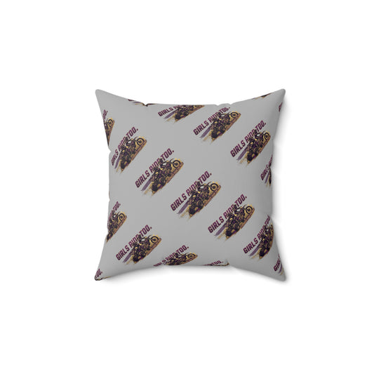 Square Pillow — 'Girls Trip' Vintage Camera Pattern Decorative Throw Pillow
