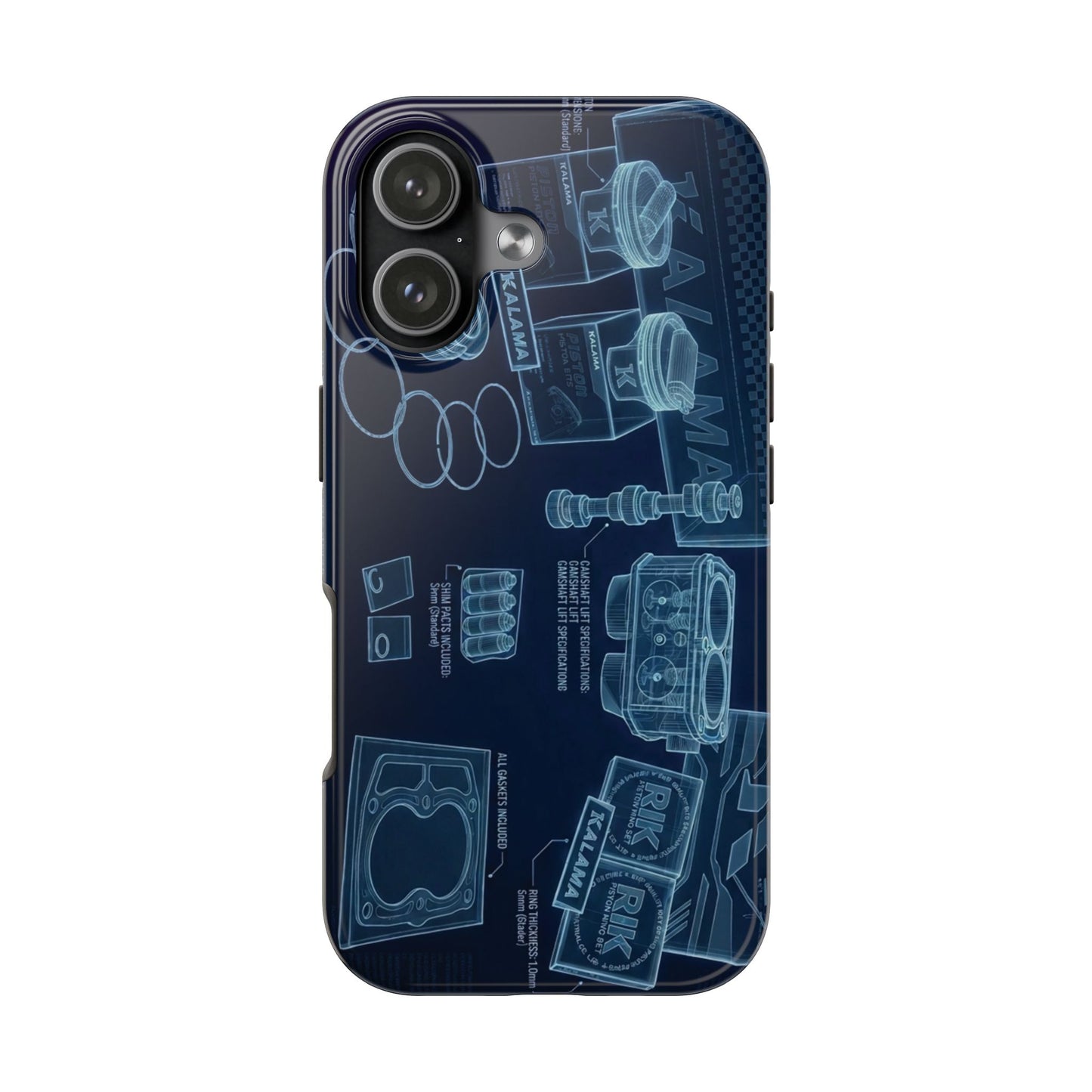 Blueprint Tech Phone Case — Engineering X-Ray Smartphone Cover