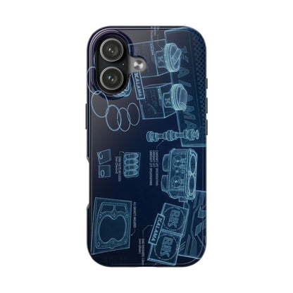 Blueprint Tech Phone Case — Engineering X-Ray Smartphone Cover