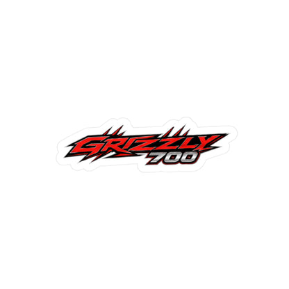 Grizzly 700 Red Racing Vinyl Sticker - Kiss-Cut ATV Decal