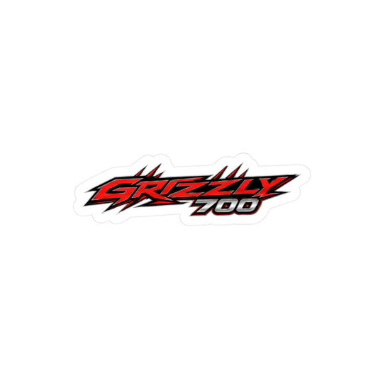 Grizzly 700 Red Racing Vinyl Sticker - Kiss-Cut ATV Decal