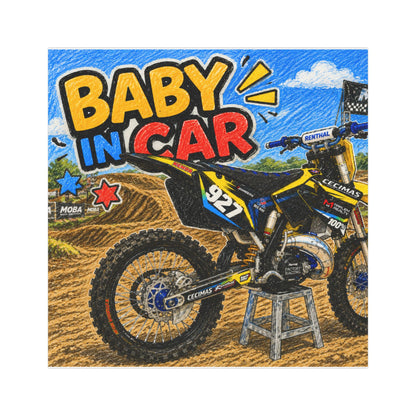 Baby In Car Motorcycle Magnet — Baby In Car Car Magnet for Motocross & Dirt Bike Parents