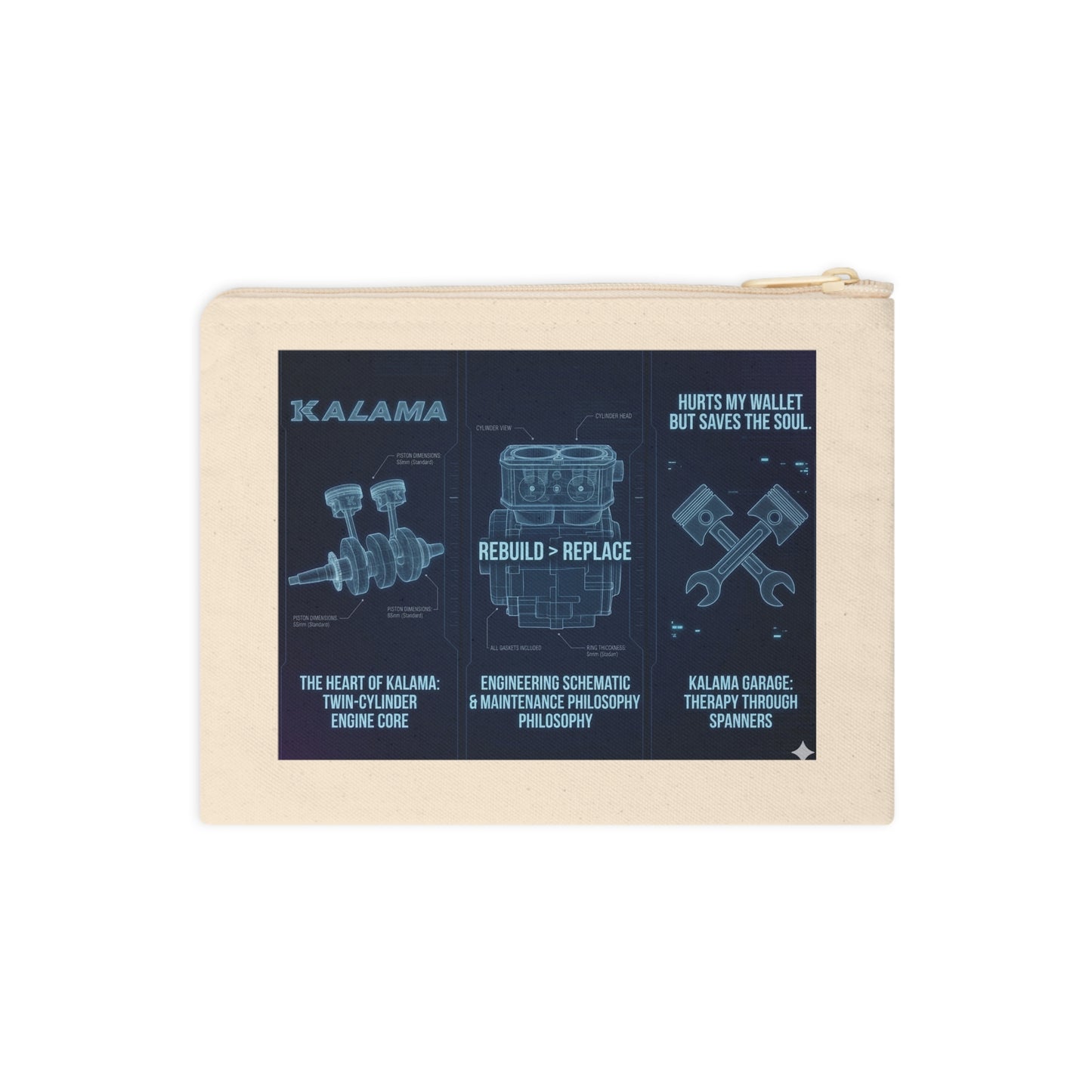 KALAMA Pro-Series Trail Document Bag — "Rebuild > Replace" Mechanic Blueprint Tool Pouch