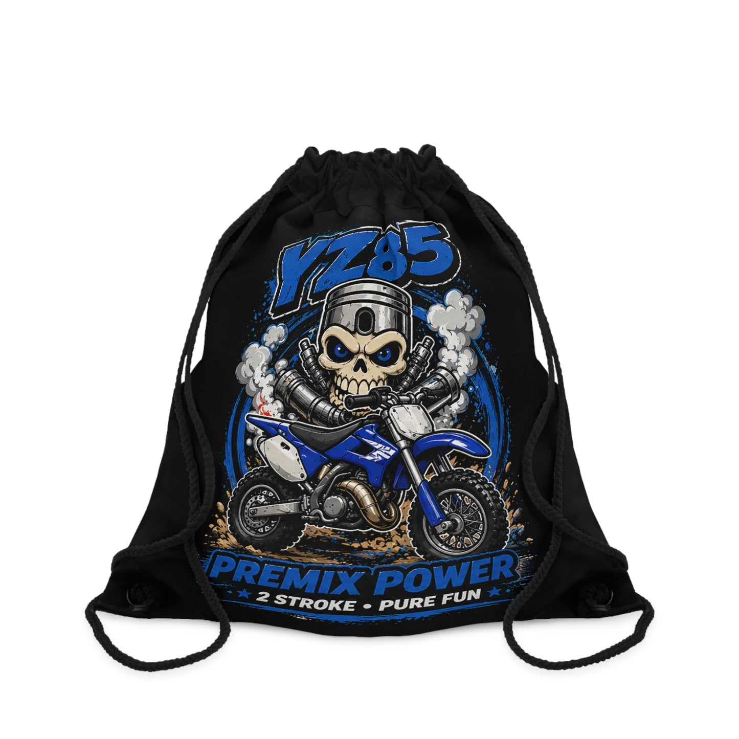 YZ85 Dirt Bike Drawstring Bag — 'Premix Power' 2-Stroke Motocross Gym Sack