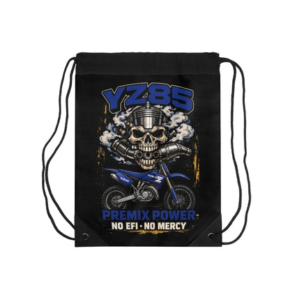 YZ85 Dirt Bike Skull Drawstring Bag — "Premix Power No EFI No Mercy"