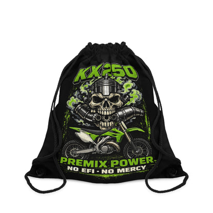 KX250 Dirt Bike Drawstring Bag – "Premix Power: No EFI No Mercy"