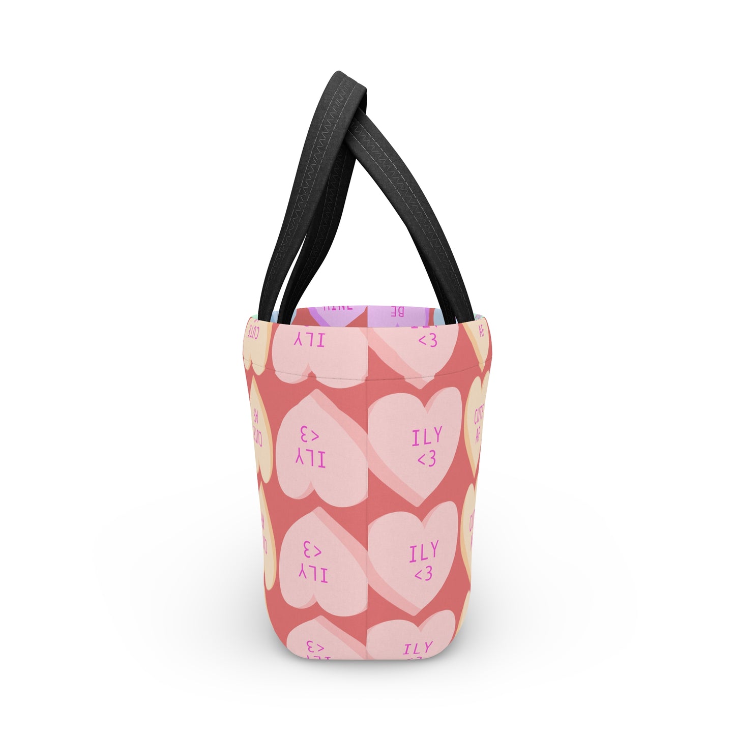 Valentine Candy Hearts Lunch Bag — Cute AF/XOXO Pattern