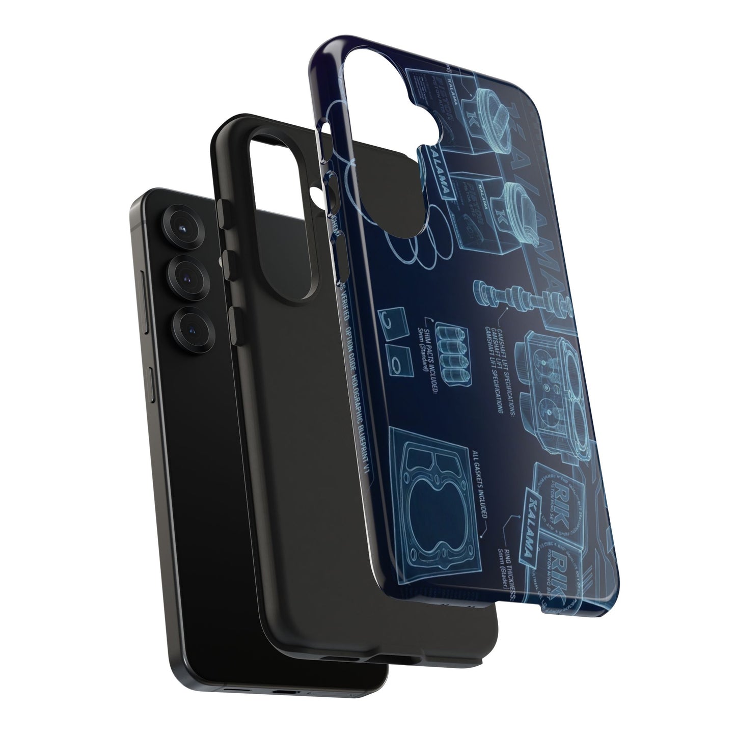 Blueprint Tech Phone Case — Engineering X-Ray Smartphone Cover