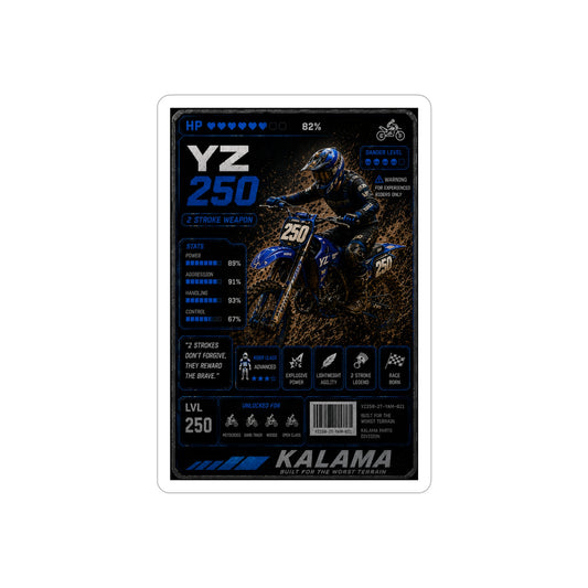 Dirt Bike Moto Racing Die-Cut Sticker — YZ 250 Transparent Outdoor Sticker