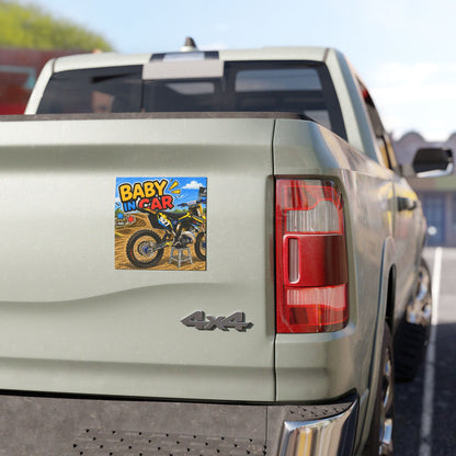 Baby In Car Motorcycle Magnet — Baby In Car Car Magnet for Motocross & Dirt Bike Parents
