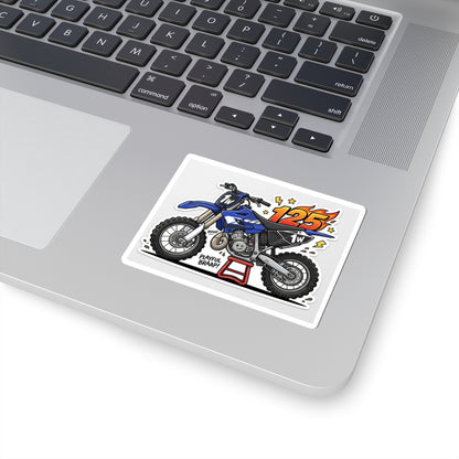 Dirt Bike 125cc Kiss-Cut Sticker — Playful Motocross Decal for Helmets & Laptops