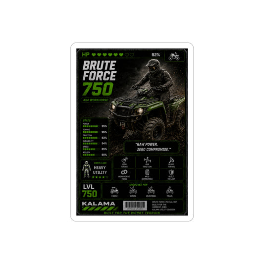 Brute Force 750 ATV Graphic Sticker — Die-Cut Transparent Outdoor Decal