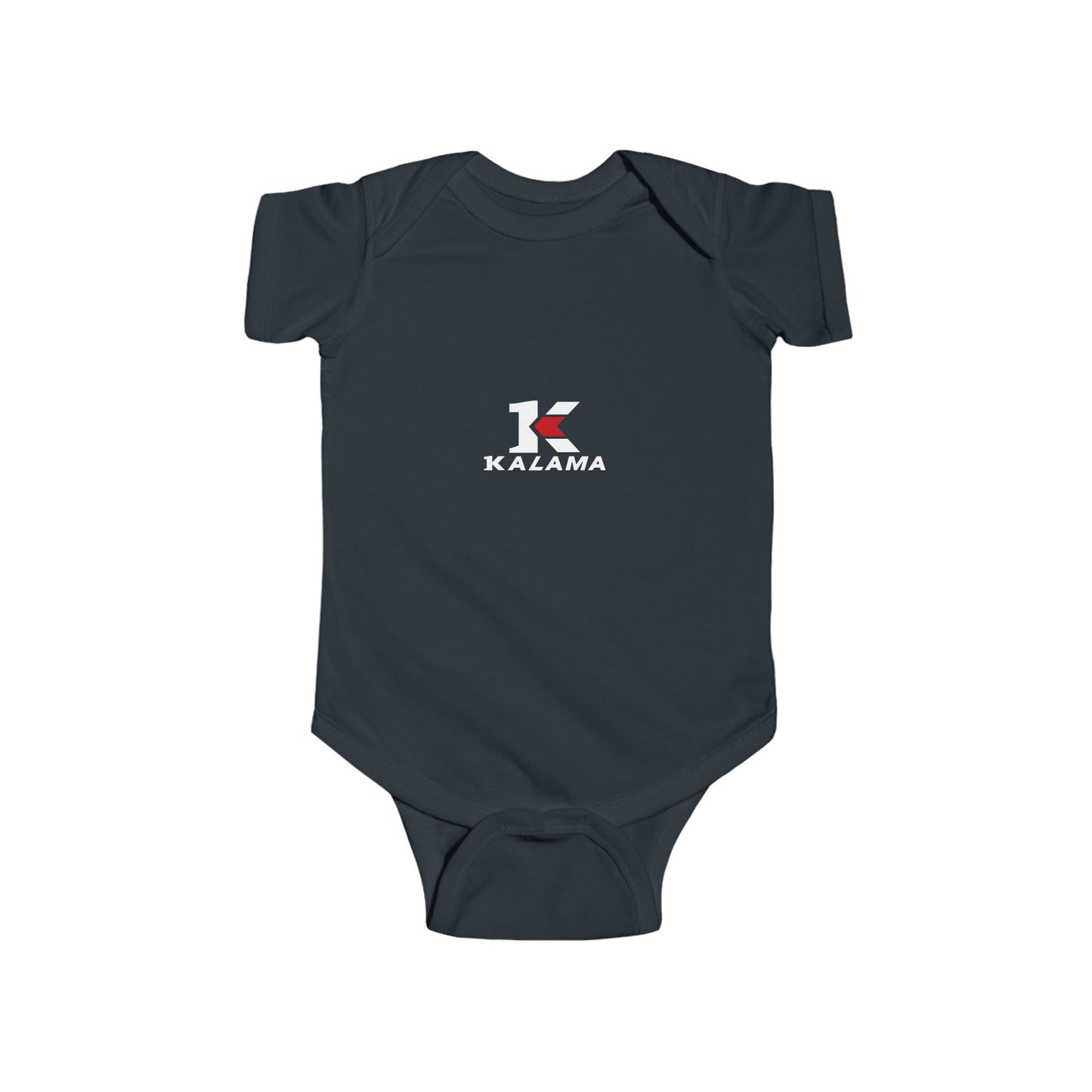 Kalama Logo Infant Bodysuit — Minimal Baby Onesie with K Emblem