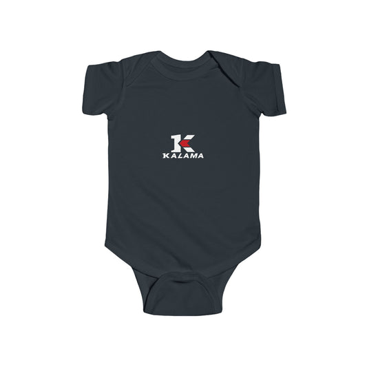 Kalama Logo Infant Bodysuit — Minimal Baby Onesie with K Emblem