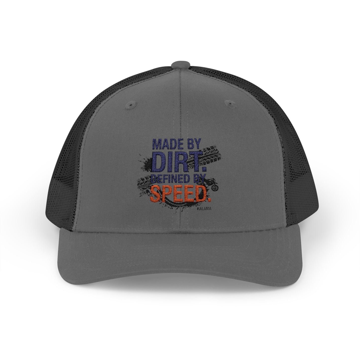 Made By Dirt Defined By Speed Snapback Trucker Cap — Racing Off‑Road Hat for Motorsports Enthusiasts