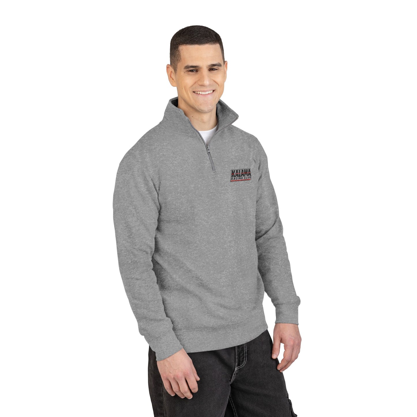 Kalama Racing Team Embroidered Quarter-Zip Fleece Pullover — Cozy Casual Sweatshirt