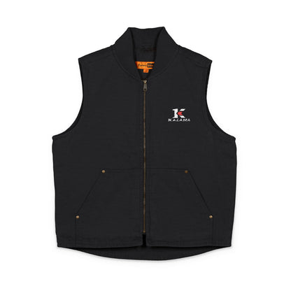 Embroidered Washed Duck Cloth Work Vest — Durable Outdoor Utility Vest with Logo